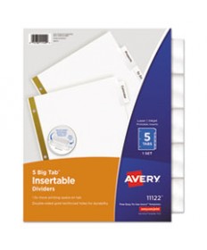 Insertable Big Tab Dividers, 5-Tab, Letter