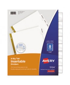 Insertable Big Tab Dividers, 8-Tab, Letter