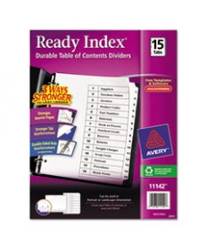 CUSTOMIZABLE TOC READY INDEX BLACK AND WHITE DIVIDERS, 15-TAB, LETTER