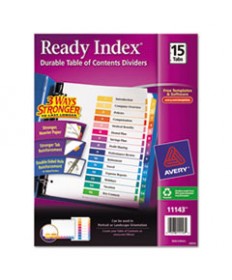 CUSTOMIZABLE TOC READY INDEX MULTICOLOR DIVIDERS, 15-TAB, LETTER