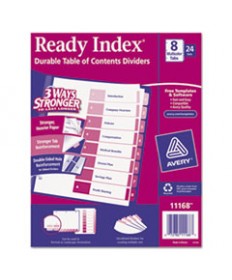 CUSTOMIZABLE TOC READY INDEX MULTICOLOR DIVIDERS, 8-TAB, LETTER, 24 SETS