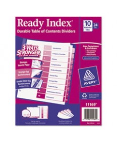 CUSTOMIZABLE TOC READY INDEX MULTICOLOR DIVIDERS, 10-TAB, LETTER, 24 SETS