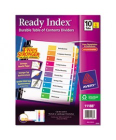 CUSTOMIZABLE TOC READY INDEX MULTICOLOR DIVIDERS, 10-TAB, LETTER, 6 SETS