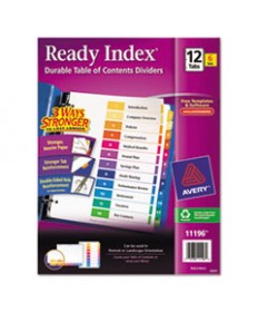 CUSTOMIZABLE TOC READY INDEX MULTICOLOR DIVIDERS, 12-TAB, LETTER, 6 SETS