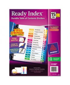 CUSTOMIZABLE TOC READY INDEX MULTICOLOR DIVIDERS, 15-TAB, LETTER, 6 SETS