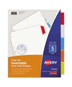 Insertable Big Tab Dividers, 5-Tab, 11 1/8 X 9 1/4