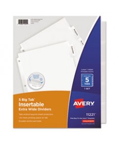 Insertable Big Tab Dividers, 5-Tab, 11 1/8 X 9 1/4