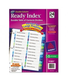 CUSTOMIZABLE TOC READY INDEX DOUBLE COLUMN MULTICOLOR DIVIDERS, 24-TAB, LETTER