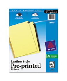 Preprinted Black Leather Tab Dividers W/gold Reinforced Edge, 25-Tab, Ltr