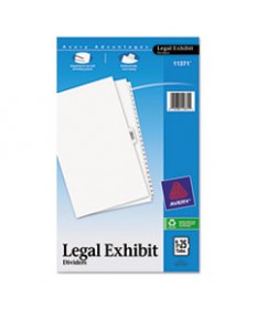 PREPRINTED LEGAL EXHIBIT SIDE TAB INDEX DIVIDERS, AVERY STYLE, 26-TAB, 1 TO 25, 14 X 8.5, WHITE, 1 SET