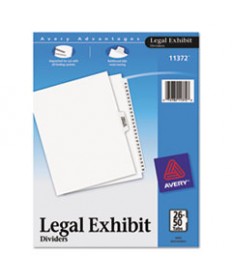 PREPRINTED LEGAL EXHIBIT SIDE TAB INDEX DIVIDERS, AVERY STYLE, 26-TAB, 26 TO 50, 11 X 8.5, WHITE, 1 SET