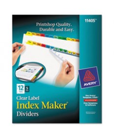 PRINT AND APPLY INDEX MAKER CLEAR LABEL DIVIDERS, 12 COLOR TABS, LETTER, 5 SETS
