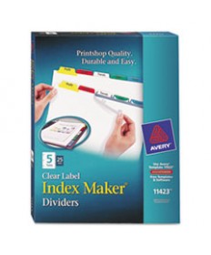 PRINT AND APPLY INDEX MAKER CLEAR LABEL DIVIDERS, 5 COLOR TABS, LETTER, 25 SETS