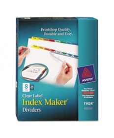 PRINT AND APPLY INDEX MAKER CLEAR LABEL DIVIDERS, 8 COLOR TABS, LETTER, 25 SETS