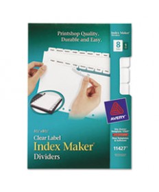 Print & Apply Clear Label Dividers W/white Tabs, 8-Tab, 5 1/2 X 8 1/2