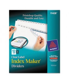PRINT AND APPLY INDEX MAKER CLEAR LABEL DIVIDERS, 12 WHITE TABS, LETTER