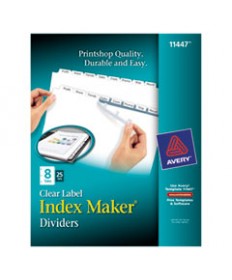 PRINT AND APPLY INDEX MAKER CLEAR LABEL UNPUNCHED DIVIDERS, 5-TAB, LTR, 25 SETS