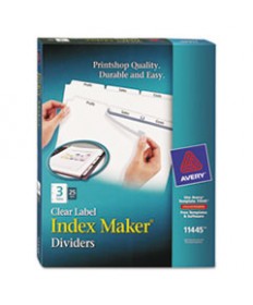 PRINT AND APPLY INDEX MAKER CLEAR LABEL DIVIDERS, 3 WHITE TABS, LETTER, 25 SETS
