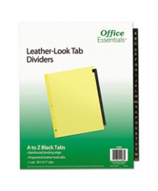 Preprinted Black Leather Tab Dividers, 25-Tab, Letter