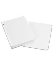 WRITE AND ERASE PLAIN-TAB PAPER DIVIDERS, 8-TAB, LETTER, WHITE, 24 SETS