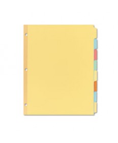 WRITE AND ERASE PLAIN-TAB PAPER DIVIDERS, 8-TAB, LETTER, MULTICOLOR, 24 SETS
