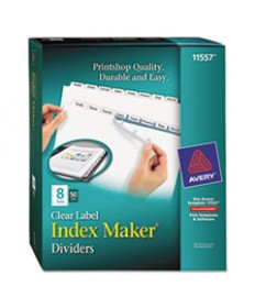 PRINT AND APPLY INDEX MAKER CLEAR LABEL DIVIDERS, 8 WHITE TABS, LETTER, 50 SETS