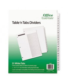 TABLE 'N TABS DIVIDERS, 31-TAB, 1 TO 31, 11 X 8.5, WHITE, 1 SET