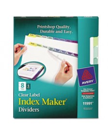 PRINT AND APPLY INDEX MAKER CLEAR LABEL DIVIDERS, 8 COLOR TABS, LETTER, 5 SETS