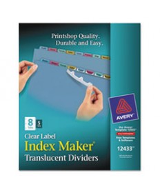 PRINT AND APPLY INDEX MAKER CLEAR LABEL PLASTIC DIVIDERS WITH PRINTABLE LABEL STRIP, 8-TAB, 11 X 8.5, TRANSLUCENT, 5 SETS