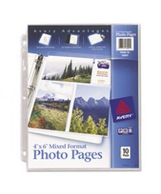 Photo Storage Pages For Six 4 X 6 Mixed Format Photos, 3-Hole Punched, 10/pack
