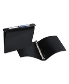 HANGING STORAGE FLEXIBLE NON-VIEW BINDER WITH ROUND RINGS, 3 RINGS, 1" CAPACITY, 11 X 8.5, BLACK
