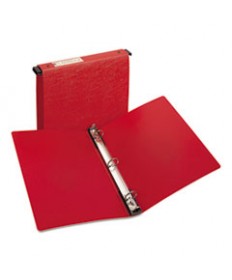 HANGING STORAGE FLEXIBLE NON-VIEW BINDER WITH ROUND RINGS, 3 RINGS, 1" CAPACITY, 11 X 8.5, RED