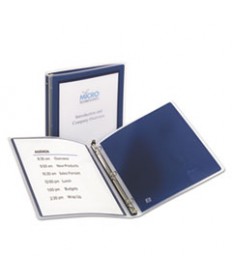 FLEXI-VIEW BINDER WITH ROUND RINGS, 3 RINGS, 0.5" CAPACITY, 11 X 8.5, NAVY BLUE