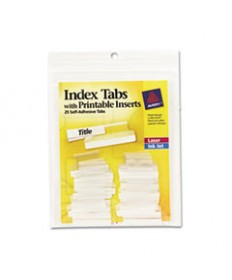 INSERTABLE INDEX TABS WITH PRINTABLE INSERTS, 1/5-CUT TABS, CLEAR, 1" WIDE, 25/PACK