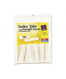 INSERTABLE INDEX TABS WITH PRINTABLE INSERTS, 1/5-CUT TABS, CLEAR, 2" WIDE, 25/PACK