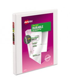 DURABLE VIEW BINDER WITH DURAHINGE AND SLANT RINGS, 3 RINGS, 0.5" CAPACITY, 11 X 8.5, WHITE