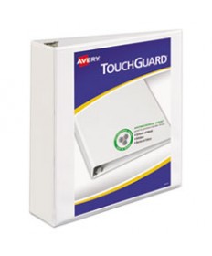 TOUCHGUARD PROTECTION HEAVY-DUTY VIEW BINDERS WITH SLANT RINGS, 3 RINGS, 2" CAPACITY, 11 X 8.5, WHITE