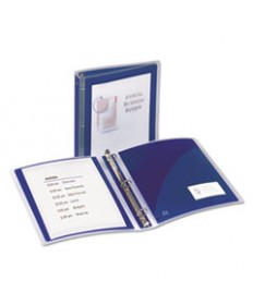 FLEXI-VIEW BINDER WITH ROUND RINGS, 3 RINGS, 1.5" CAPACITY, 11 X 8.5, NAVY BLUE