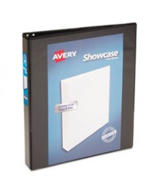 SHOWCASE ECONOMY VIEW BINDER WITH ROUND RINGS, 3 RINGS, 1" CAPACITY, 11 X 8.5, BLACK