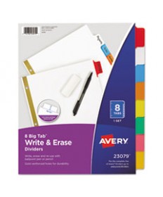 WRITE AND ERASE BIG TAB PAPER DIVIDERS, 8-TAB, MULTICOLOR, LETTER