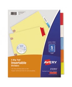 Insertable Big Tab Dividers, 5-Tab, Letter