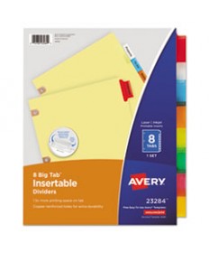 Insertable Big Tab Dividers, 8-Tab, Letter