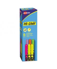 HI-LITER PEN-STYLE HIGHLIGHTERS, CHISEL TIP, ASSORTED COLORS, 6/SET