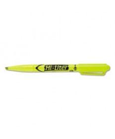 HI-LITER PEN-STYLE HIGHLIGHTERS, CHISEL TIP, FLUORESCENT YELLOW, DOZEN