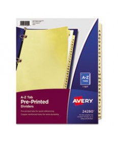 Preprinted Laminated Tab Dividers W/copper Reinforced Holes, 25-Tab, Letter