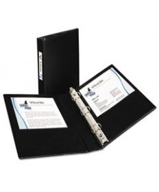 MINI SIZE DURABLE NON-VIEW BINDER WITH ROUND RINGS, 3 RINGS, 1" CAPACITY, 8.5 X 5.5, BLACK