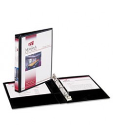 MINI SIZE DURABLE VIEW BINDER WITH ROUND RINGS, 3 RINGS, 0.5" CAPACITY, 8.5 X 5.5, BLACK