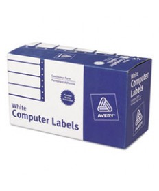 DOT MATRIX PRINTER MAILING LABELS, PIN-FED PRINTERS, 1.94 X 4, WHITE, 5,000/BOX