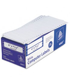 DOT MATRIX PRINTER MAILING LABELS, PIN-FED PRINTERS, 0.94 X 4, WHITE, 5,000/BOX