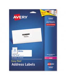 EASY PEEL WHITE ADDRESS LABELS W/ SURE FEED TECHNOLOGY, LASER PRINTERS, 1.33 X 4, WHITE, 14/SHEET, 25 SHEETS/PACK